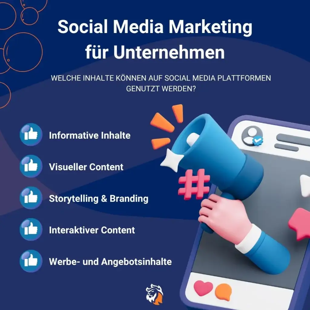 marketing lions social media marketing fuer unternehmen - Übersicht möglicher Inhalte